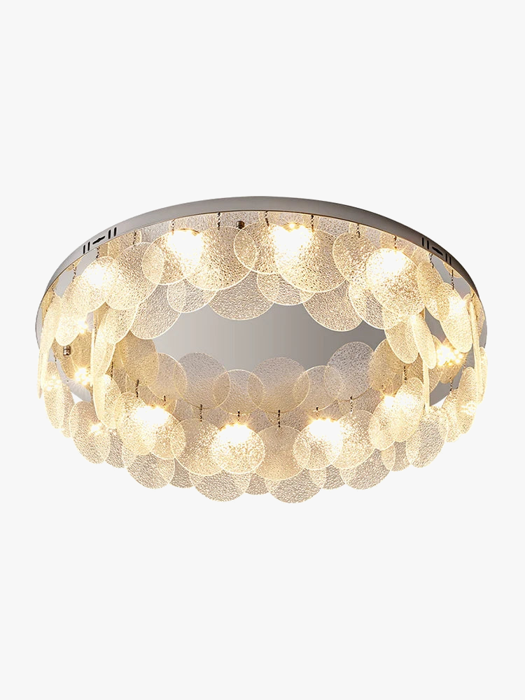Luxury round silver glass LED ceiling light