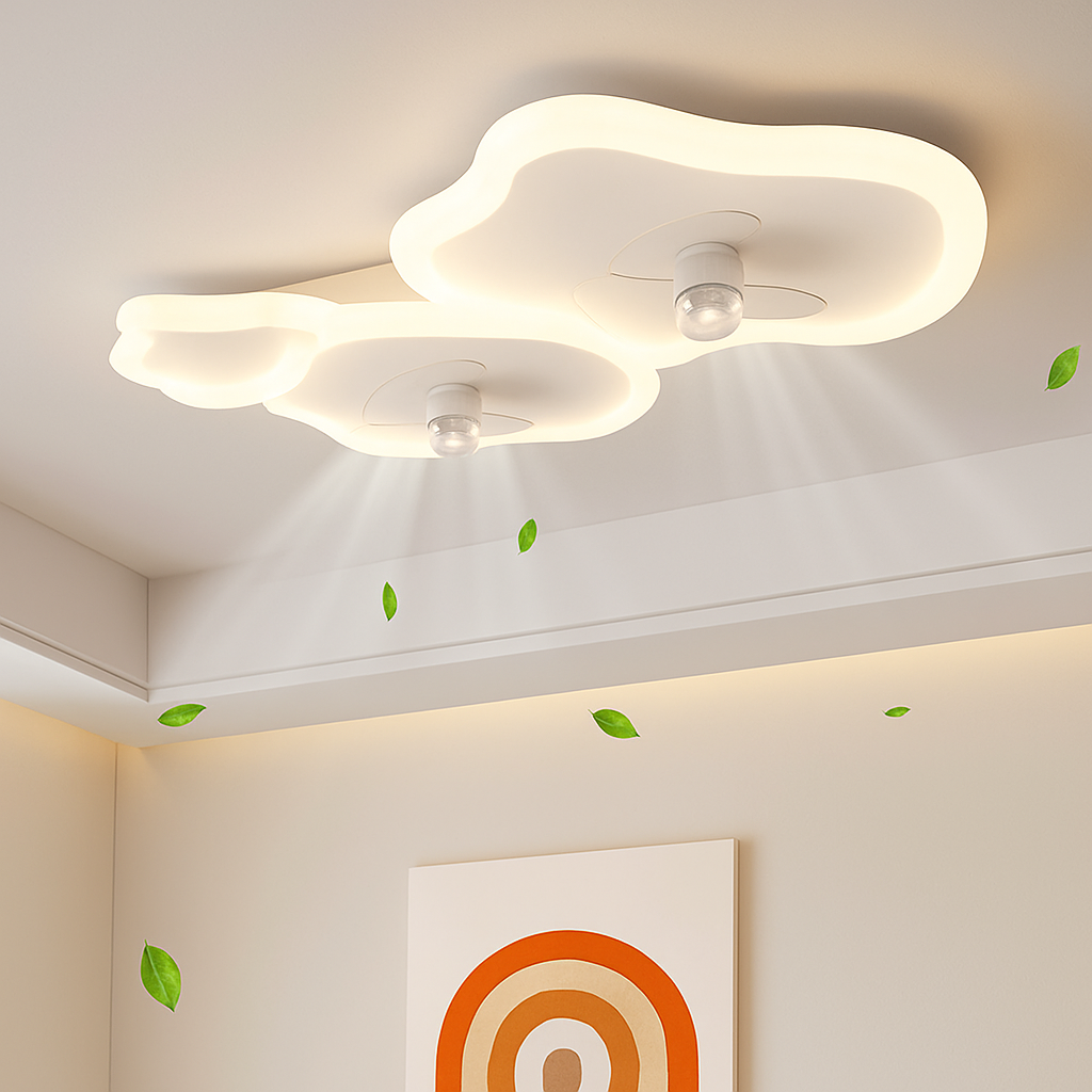 Modern LED ceiling light with remote control fan and adjustable brightness