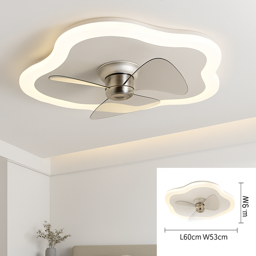 Modern LED ceiling light with remote control fan and adjustable brightness - vue 10 sur 11