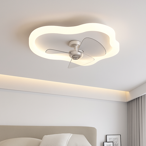 Modern LED ceiling light with remote control fan and adjustable brightness - vue 6 sur 11