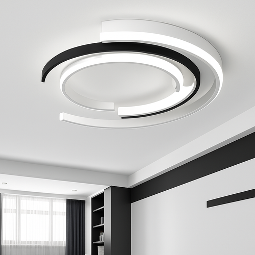 Modern circular arc LED ceiling light - vue 3 sur 4
