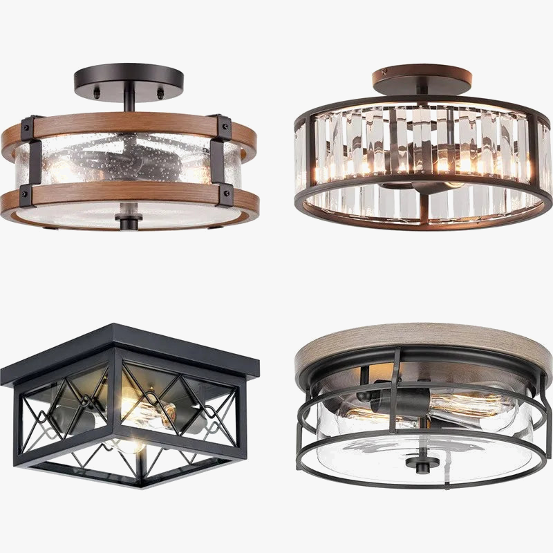 Modern rustic LED ceiling light for creative indoor lighting