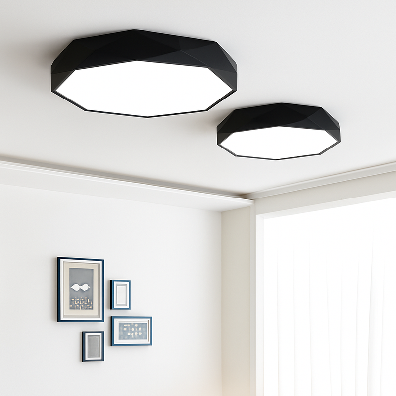 Slim colourful octagon LED ceiling light Balcony