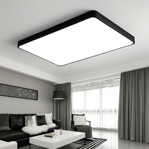 Modern rectangular LED ceiling light Bwart - vue 3 sur 5