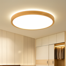 Dimmable round square wood LED ceiling light with remote control