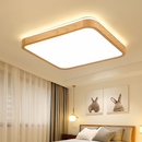 Dimmable round square wood LED ceiling light with remote control
