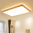 Dimmable round square wood LED ceiling light with remote control