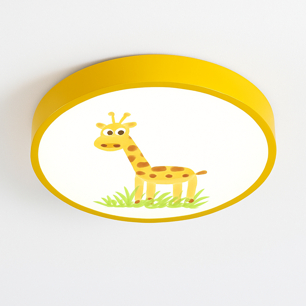 Colourful round LED ceiling light for children's room