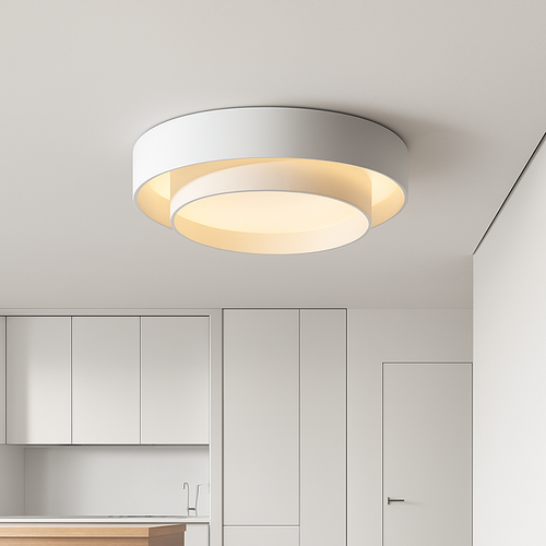 Modern round LED ceiling light with remote for decoration - vue 2 sur 15