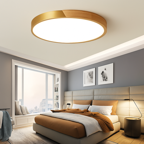 Modern ultra-slim LED ceiling light with remote control for home decor - vue 5 sur 4
