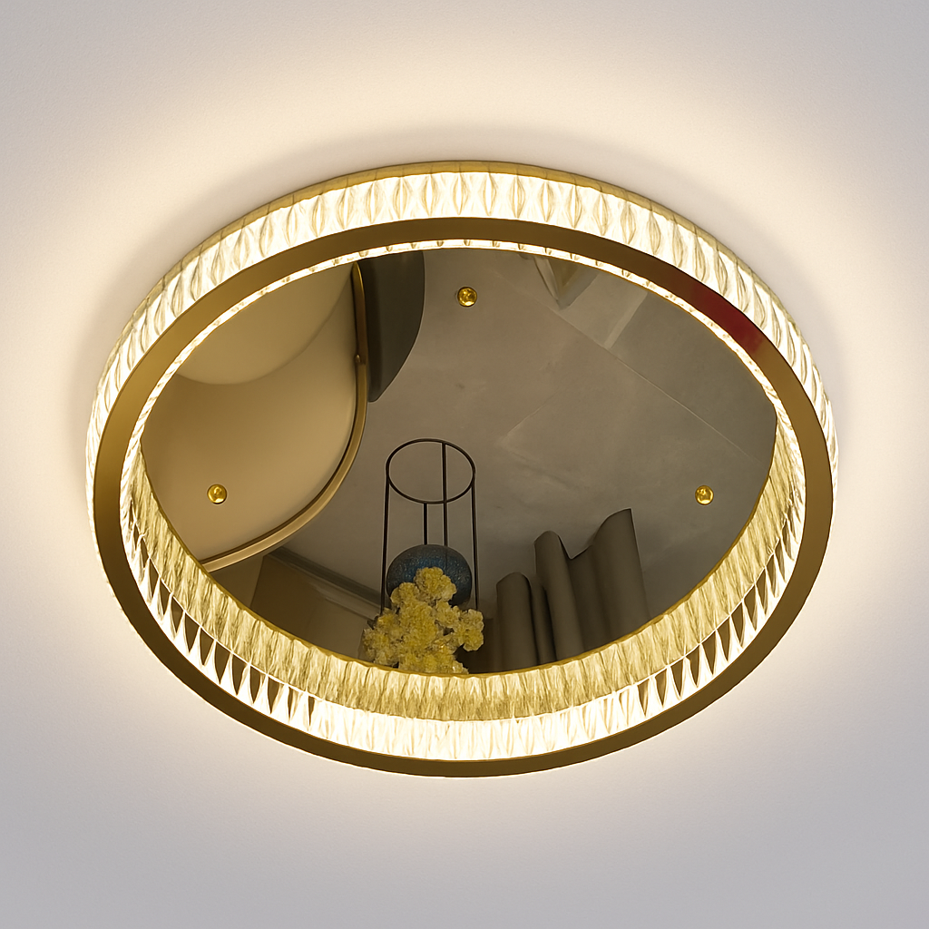 Modern luxury ceiling light round golden LED