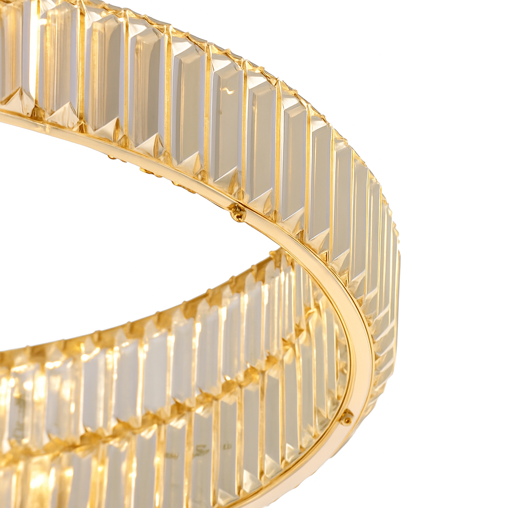 Modern luxury ceiling light round golden LED - vue 5 sur 13