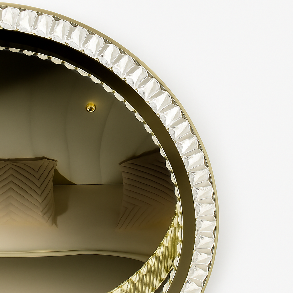 Modern luxury ceiling light round golden LED - vue 6 sur 13