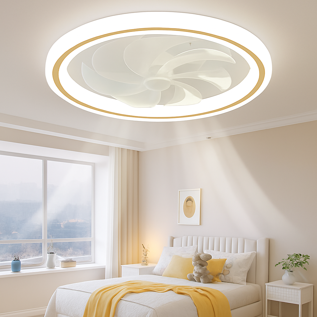 Modern ceiling light with remote control and 3 fan speeds