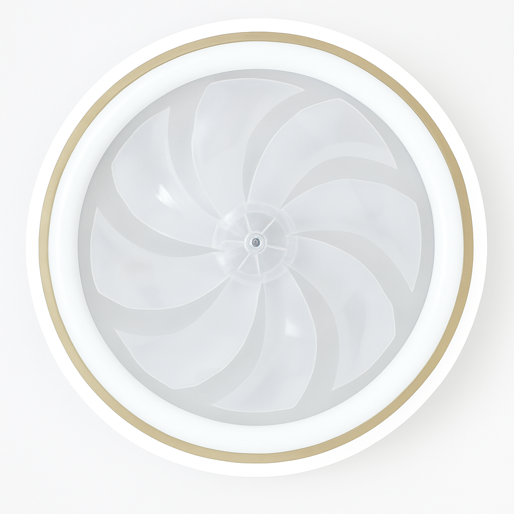 Modern ceiling light with remote control and 3 fan speeds - vue 3 sur 5