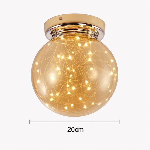 Modern LED ceiling light with Duna glass globe - vue 12 sur 11