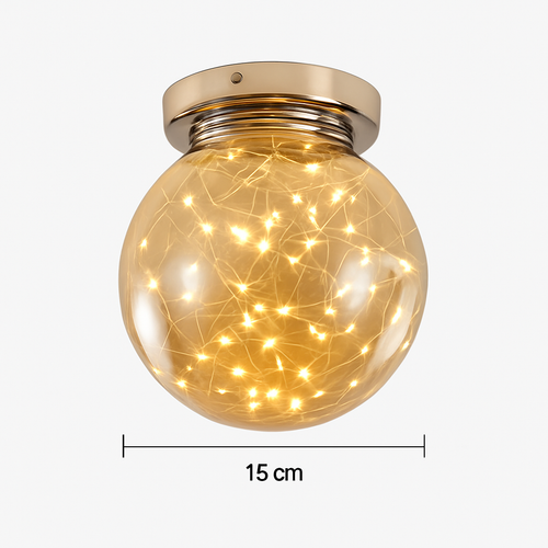 Modern LED ceiling light with Duna glass globe