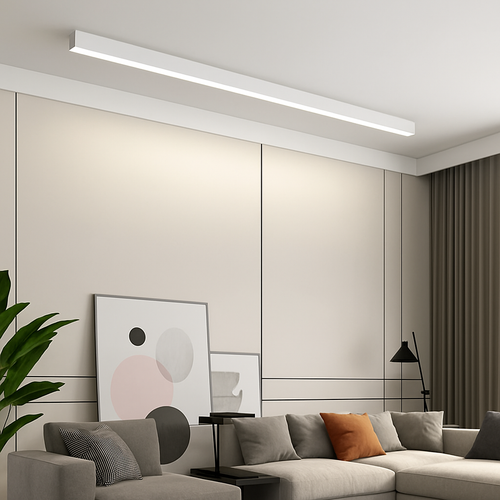 Modern aluminium LED ceiling light with dimmer - vue 2 sur 16