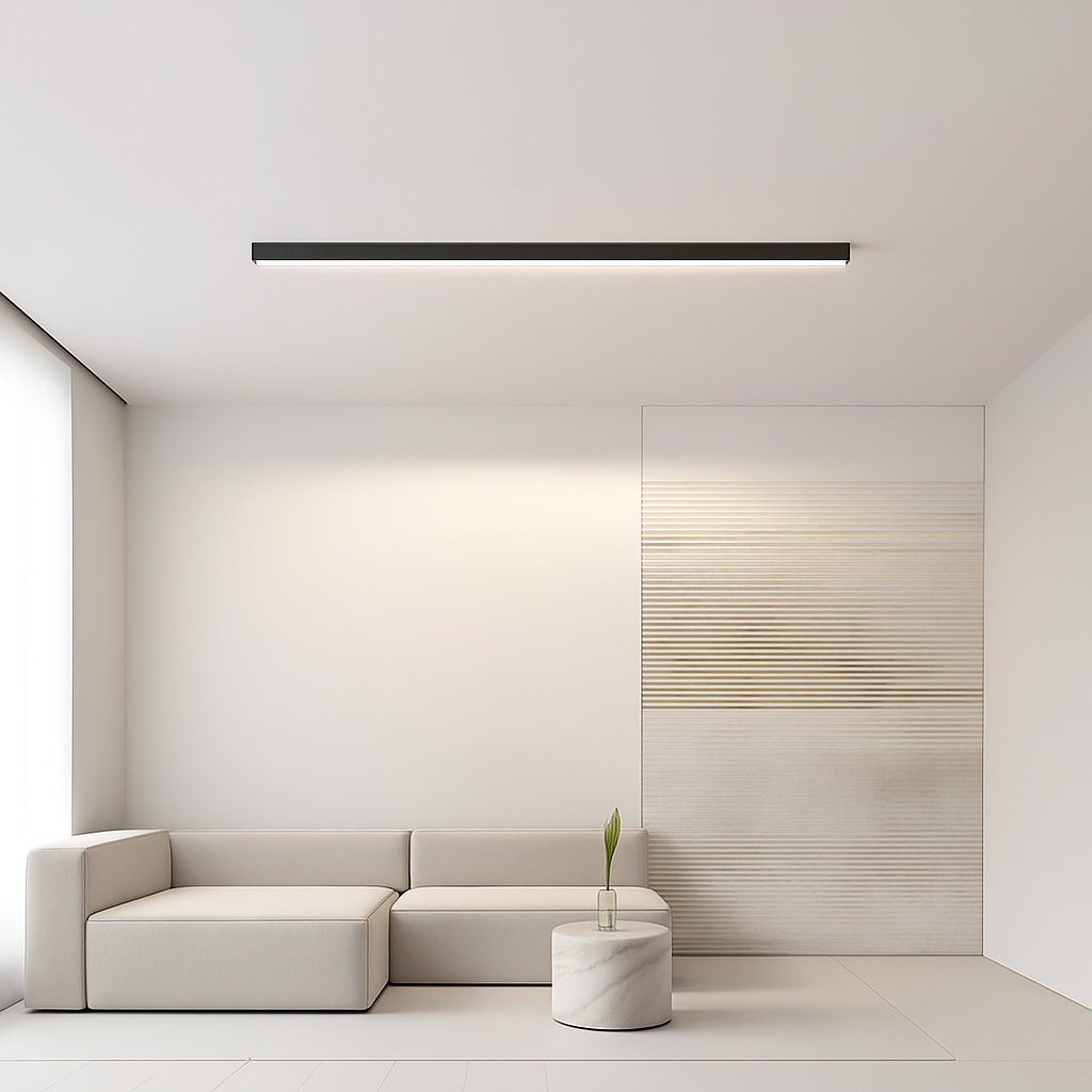 Modern aluminium LED ceiling light with dimmer