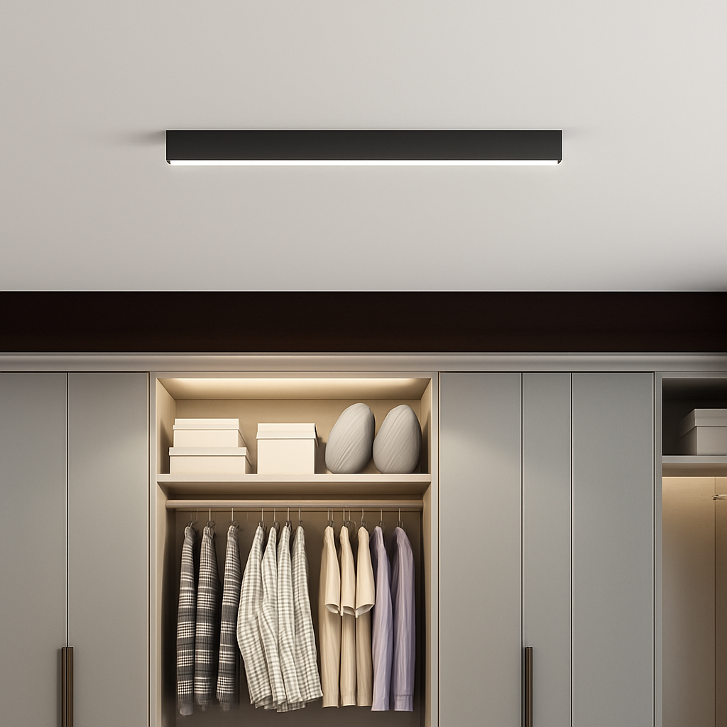Modern aluminium LED ceiling light with dimmer - vue 4 sur 16