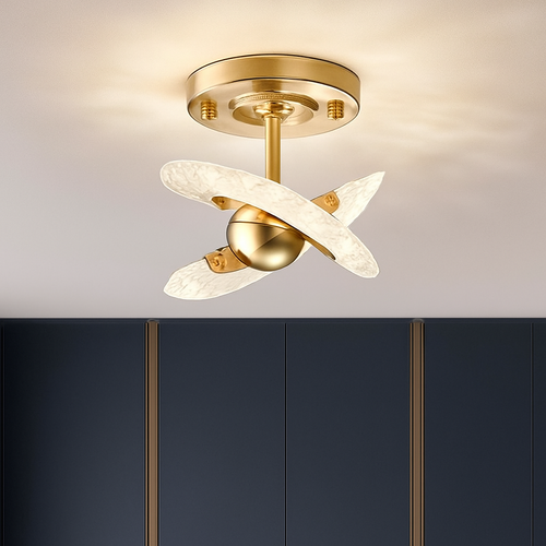 Modern luxury crystal LED ceiling light - vue 3 sur 6