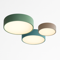 Modern circular LED ceiling light in coloured metal Beryl