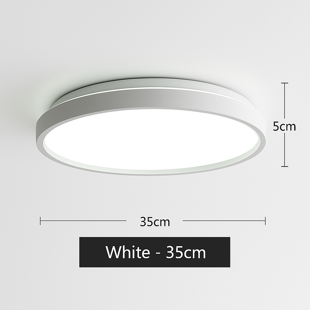 Modern circular and thin metal LED ceiling light Glenn - vue 11 sur 15