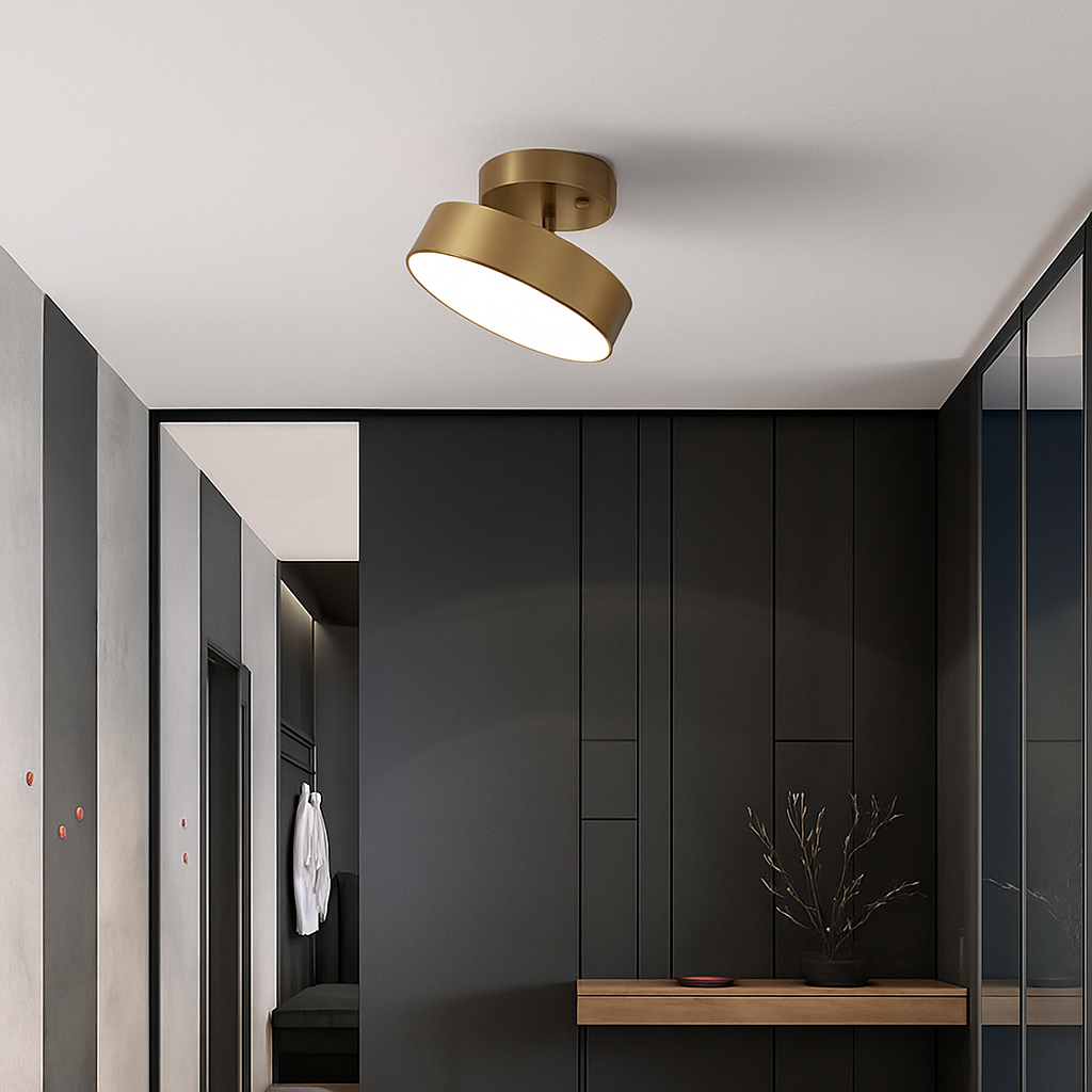 Celio minimalist modern LED metal ceiling light - vue 3 sur 8