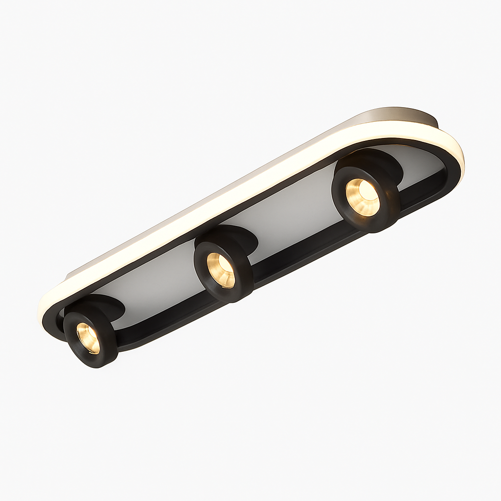 Modern oval LED ceiling light with adjustable angle charly - vue 4 sur 9