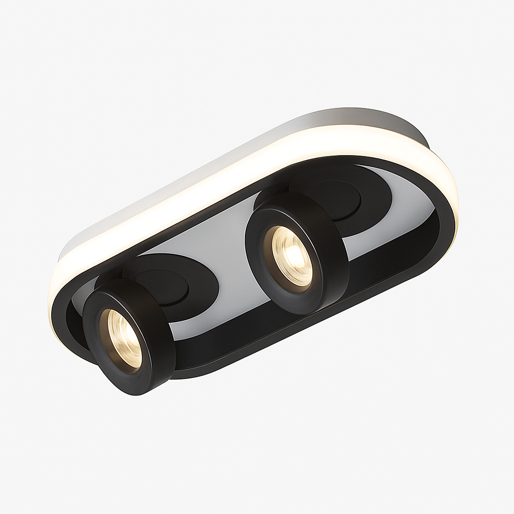 Modern oval LED ceiling light with adjustable angle charly - vue 5 sur 9