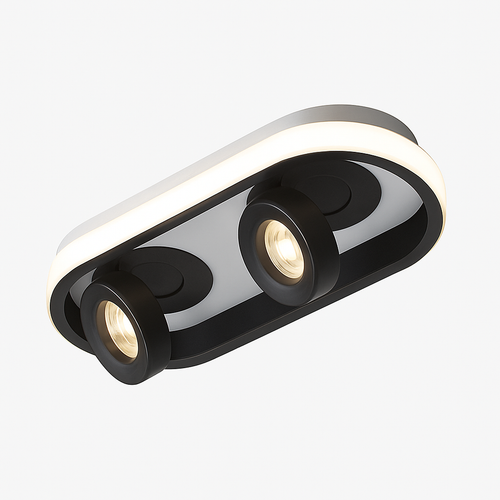 Modern oval LED ceiling light with adjustable angle charly - vue 5 sur 9