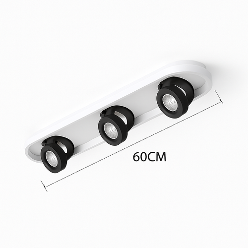 Modern oval LED ceiling light with adjustable angle charly - vue 8 sur 9