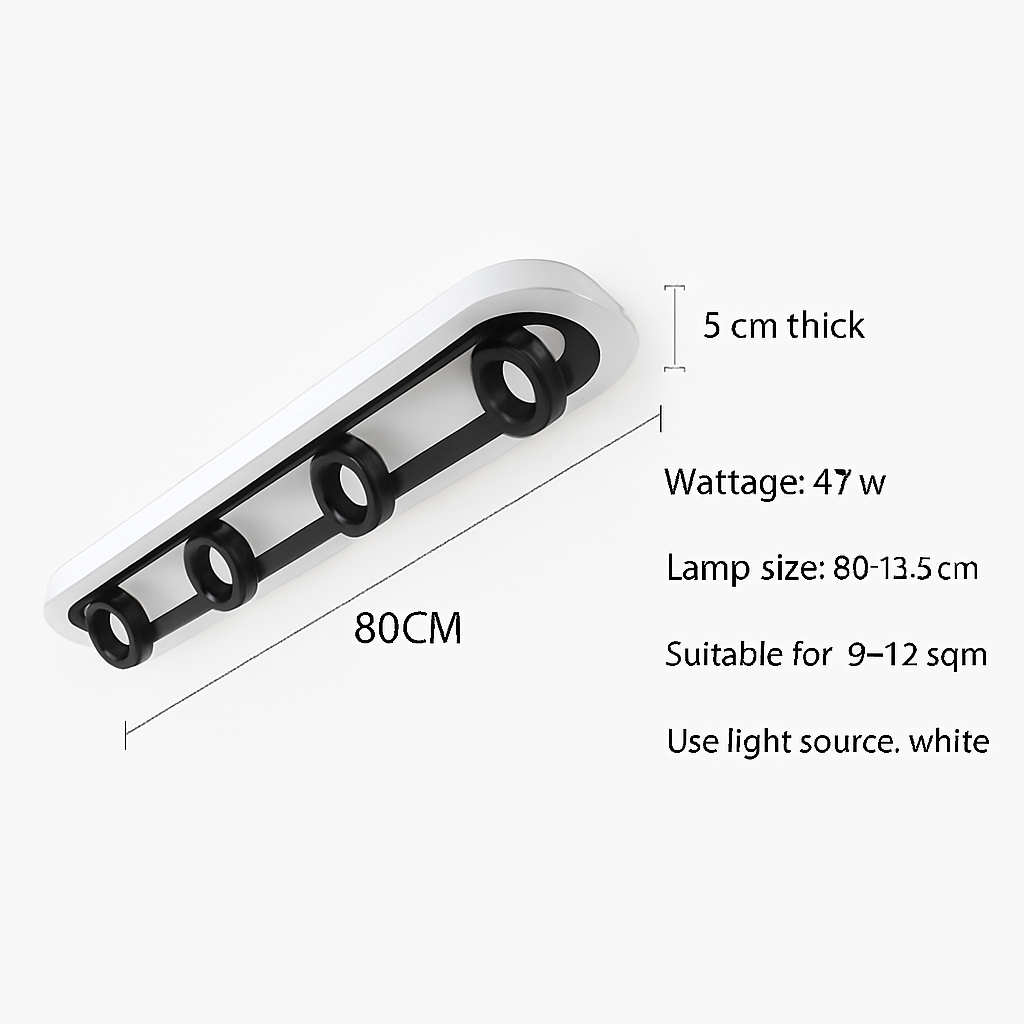 Modern oval LED ceiling light with adjustable angle charly - vue 9 sur 9