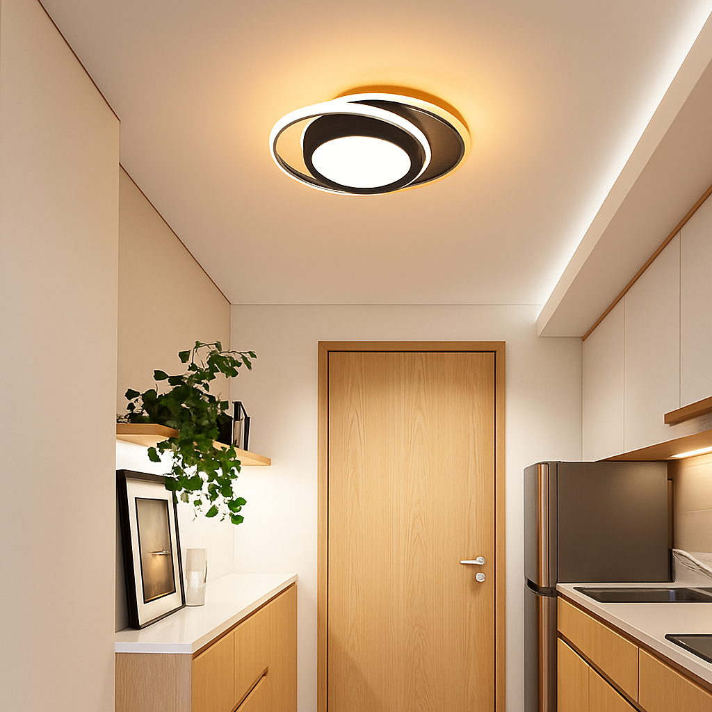 Modern round metal LED ceiling light mosskolin style