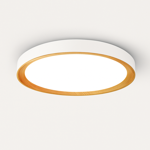 Modern wooden LED ceiling light for indoor lighting - vue 2 sur 9