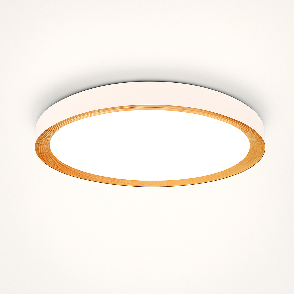 Modern wooden LED ceiling light for indoor lighting