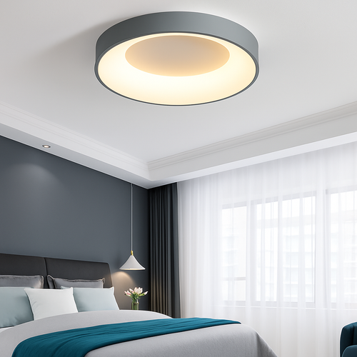 Modern minimalist LED ceiling light with remote control - vue 3 sur 9