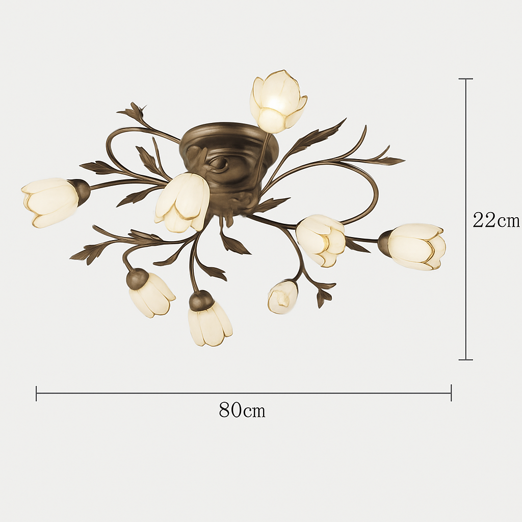 Modern retro floral ceiling light in American rural and French style