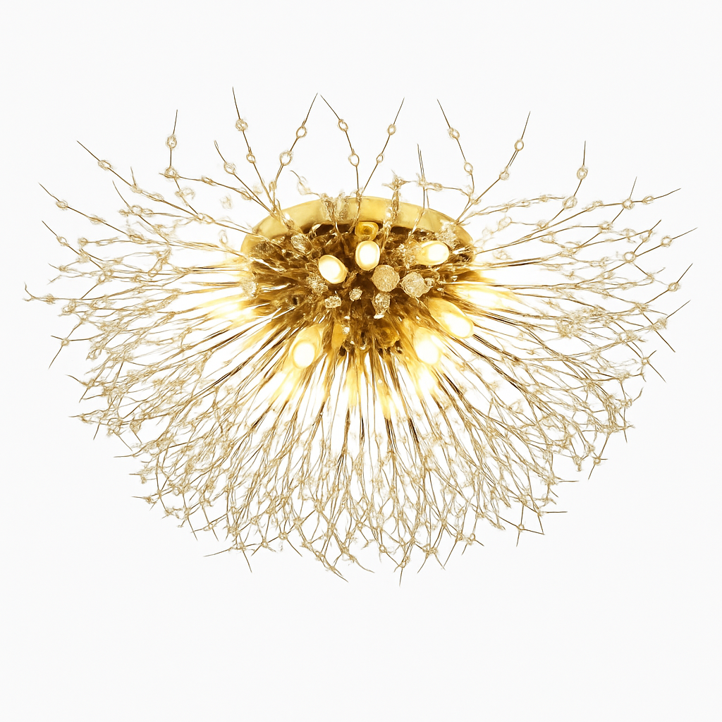 Nordic crystal ceiling light modern round dandelion design