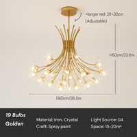 Nordic postmodern decorative dandelion ceiling light for interiors