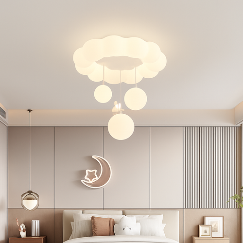 Cloud rabbit bear ceiling light for children's room - vue 3 sur 10