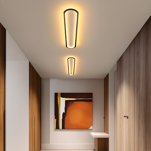 Modern rectangular LED ceiling light with creative lighting - vue 4 sur 10