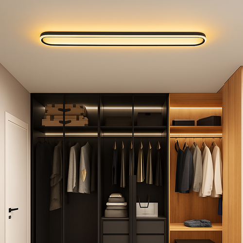 Modern rectangular LED ceiling light with creative lighting - vue 6 sur 10