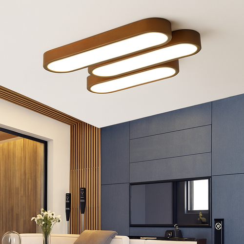 Scandinavian rectangular LED ceiling light with rounded corners Agara - vue 2 sur 11