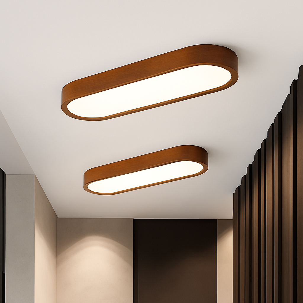 Scandinavian rectangular LED ceiling light with rounded corners Agara - vue 4 sur 11