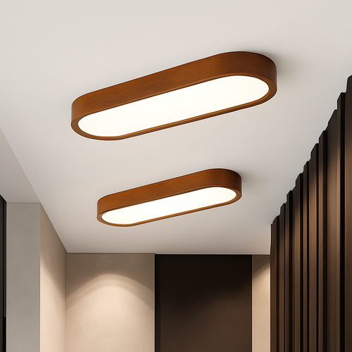 Scandinavian rectangular LED ceiling light with rounded corners Agara - vue 4 sur 11