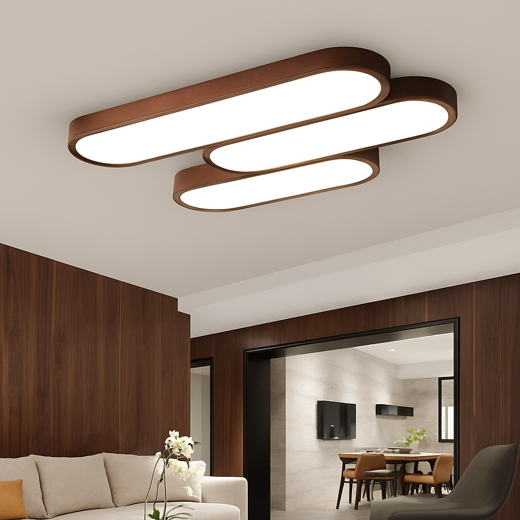 Scandinavian rectangular LED ceiling light with rounded corners Agara - vue 5 sur 11