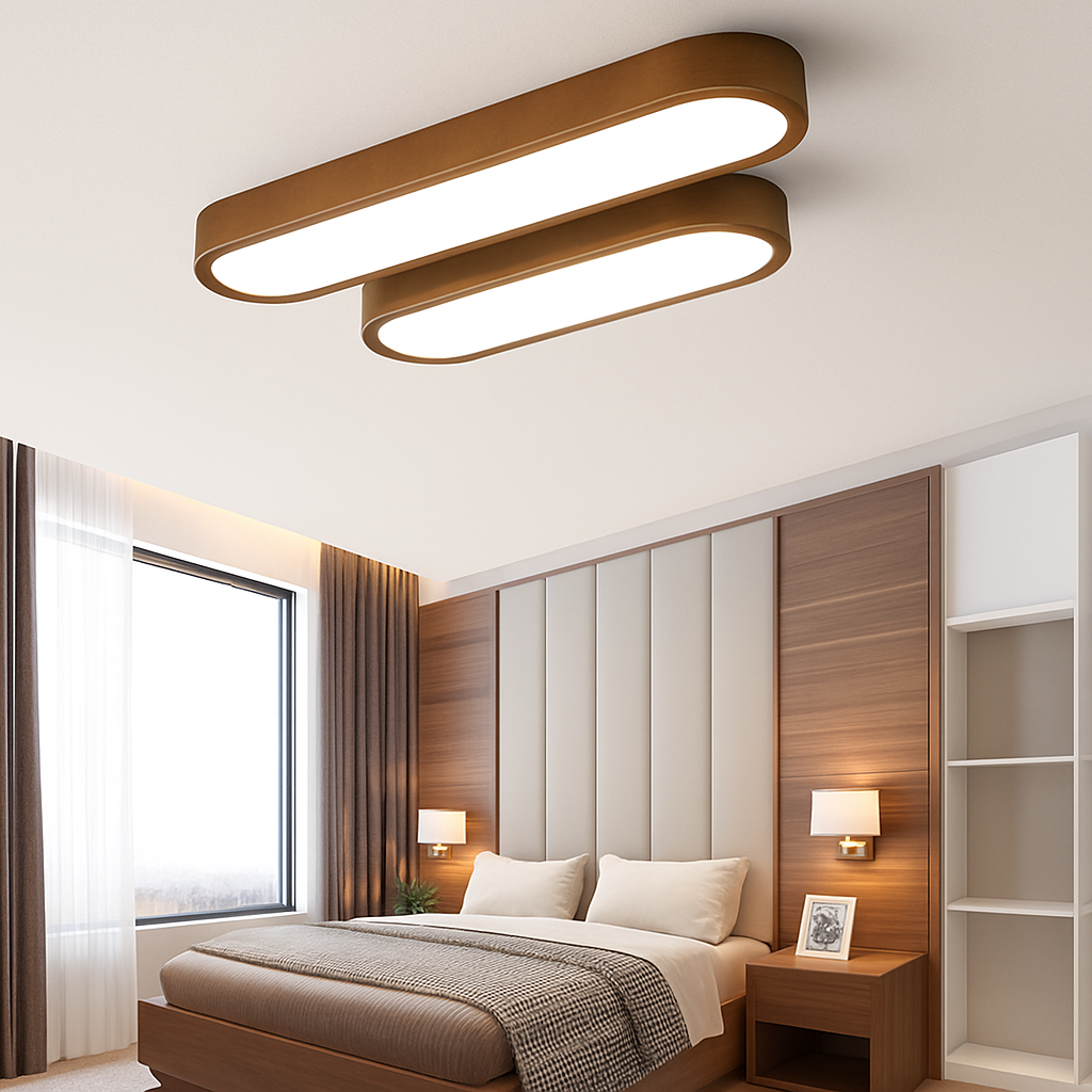 Scandinavian rectangular LED ceiling light with rounded corners Agara - vue 8 sur 11