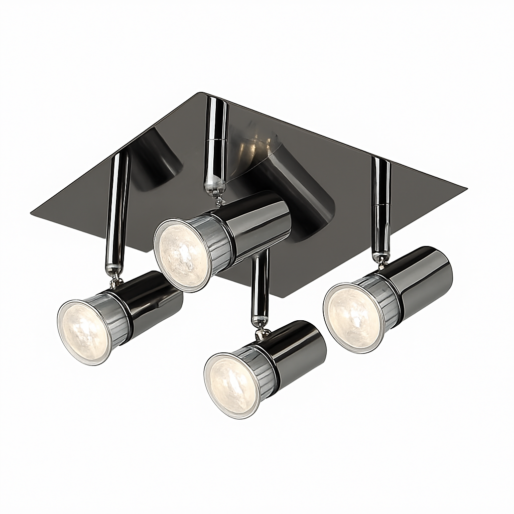 Satin chrome adjustable LED spotlight ceiling light