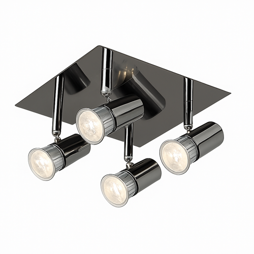 Satin chrome adjustable LED spotlight ceiling light - vue 2 sur 4